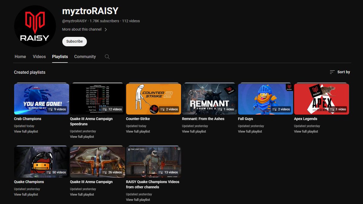 I've decided to reorganize my Youtube channel a little bit to make it easier to find content you're interested in, so I created Playlists for the different kind of content I've made. youtube.com/@myztroRAISY/p… 😊 Have fun! @MyztroGaming #LetsGoMyztro #MyztroFam #PlayToWin