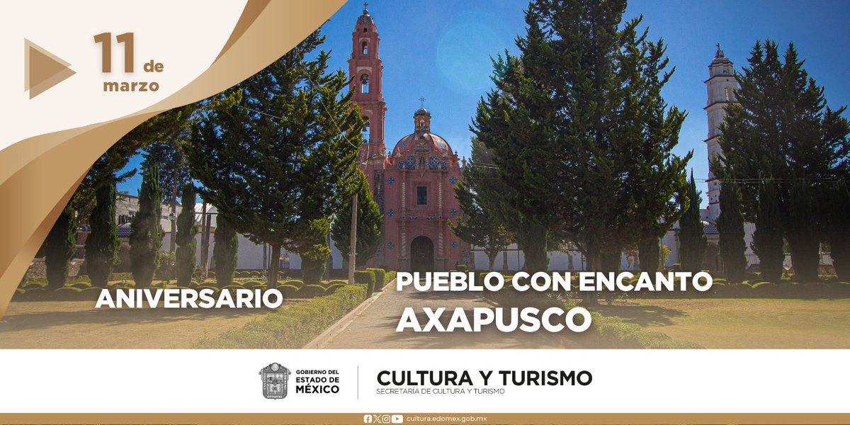 Conmemoramos el 11 Aniversario de #Axapusco como #PuebloConEncanto 🌄, recorre los sitios emblemáticos de este municipio.
¡Visítalo!