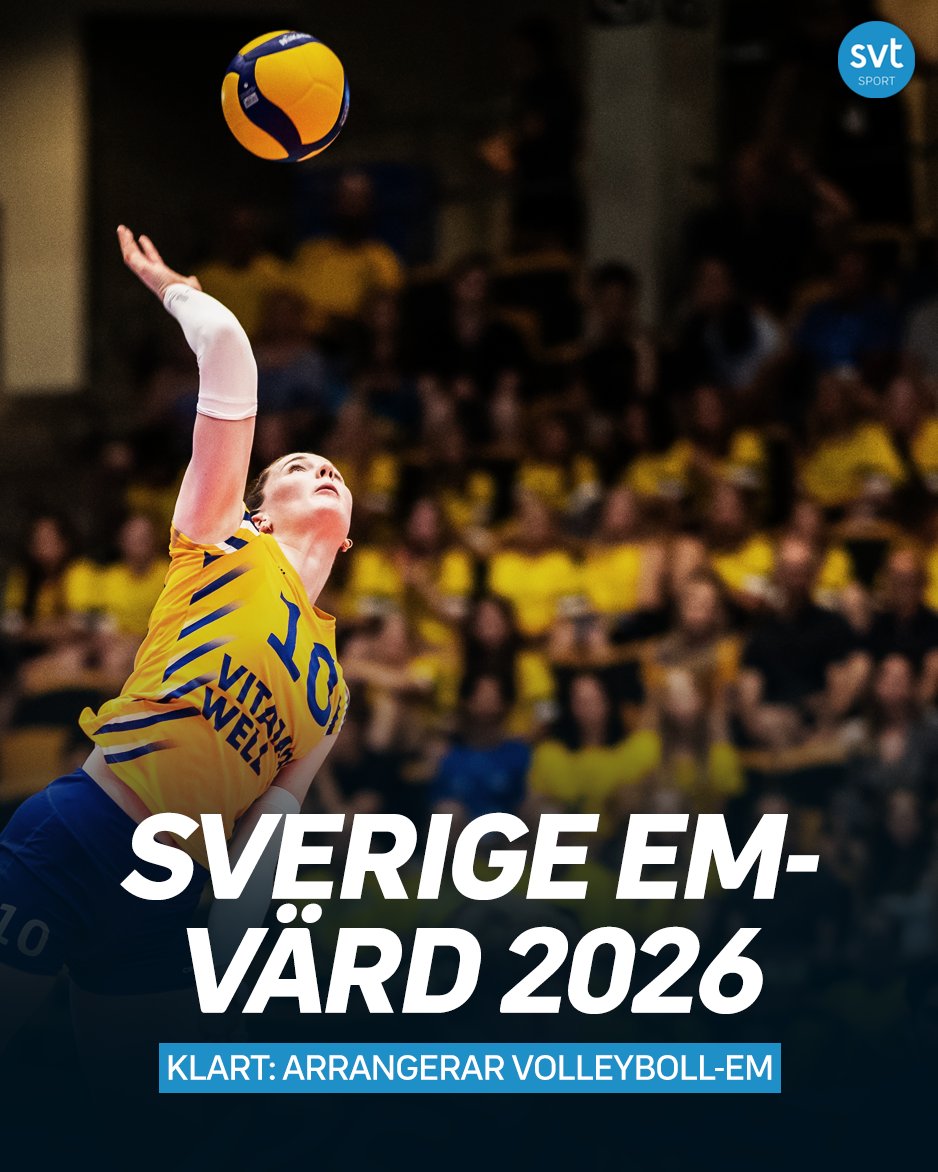 Historiskt besked 🇸🇪🏐

För första gången någonsin ska Sverige stå som arrangör för damernas volleyboll-EM, detta år 2026.

Läs mer 👉🏼 svt.se/sport/sverige-…
