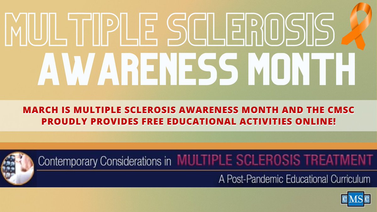 This free education webinar titled, “Contemporary Considerations in Multiple Sclerosis Treatment: A Post-Pandemic Educational Curriculum”! MODULES 3 &amp; 4 ARE AVAILABLE TO CLAIM CREDIT UNTIL MARCH 30! 

<a href="/CatMedEd/">Catamount Med Ed</a>

cmscscholar.org/contemporary-c…