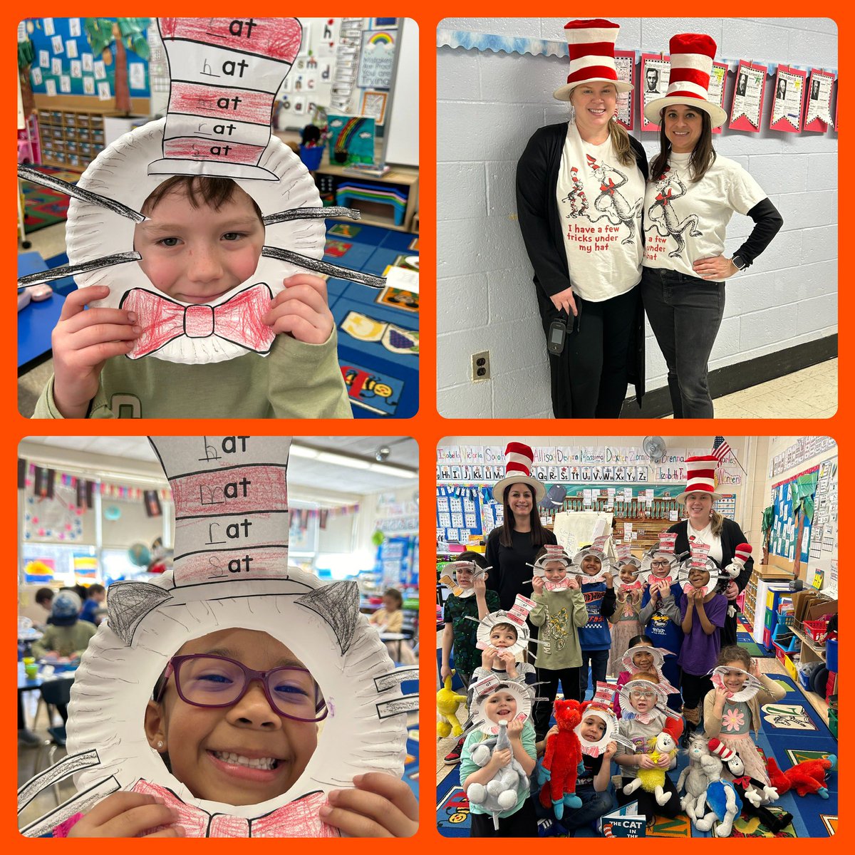 MNdesarno's tweet photo. Cat in the Hat! Students listened to our Superintendent read our favorite classic using Flipgrid, practiced identifying rhyming pairs and sounded out CVC words! Last we created Cat in the Hat masks! #ReadAcrossAmerica #drseuss @VoorheesPTA @VoorheesPrin @OBSupCittadino https://t.co/QdwK5bCwO8