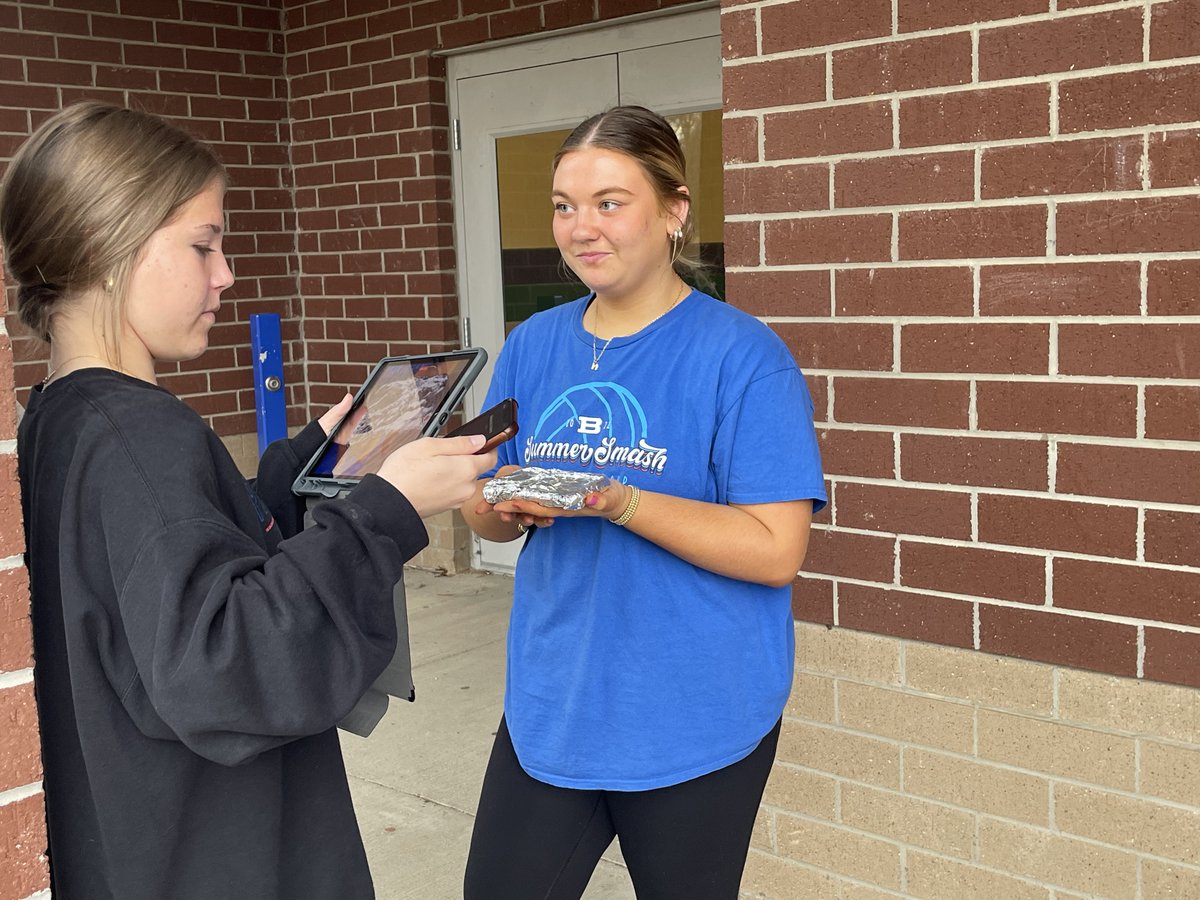 Loved this hands-on science lesson where students were seeing the effects of radio waves with their phone wrapped in paper and then in aluminum foil. Videos were airdropped into a Canva template where they left a voice-over and visuals with their findings.