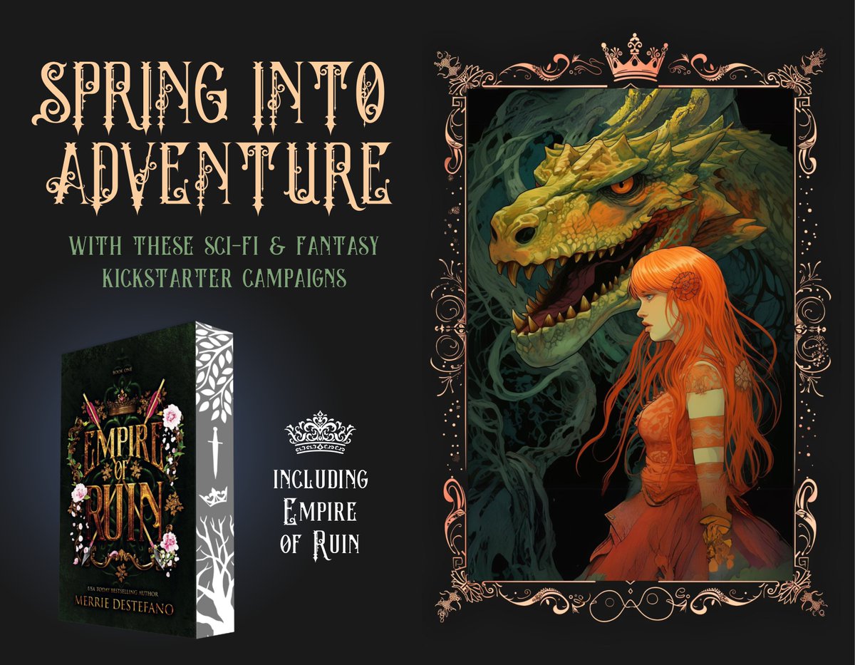 MerrieDestefano's tweet photo. Spring Into Adventure with this lovely assortment of Sci-Fi &amp; Fantasy Kickstarter campaigns. Featuring hardback books, special edition books, illustrated books, &amp; books with fancy edges.

Not available in stores. Yet.

Only on Kickstarter.

https://t.co/fpJXuyV3EV https://t.co/HCwvCCqOCc