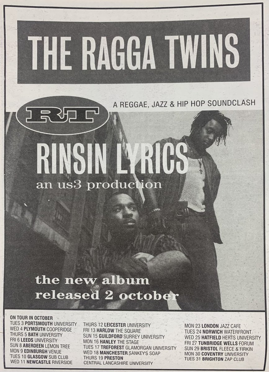 Ragga Twins new album and tour! NME, 7 October 1995. #NME #MyLifeInTheUKMusicPress #1995