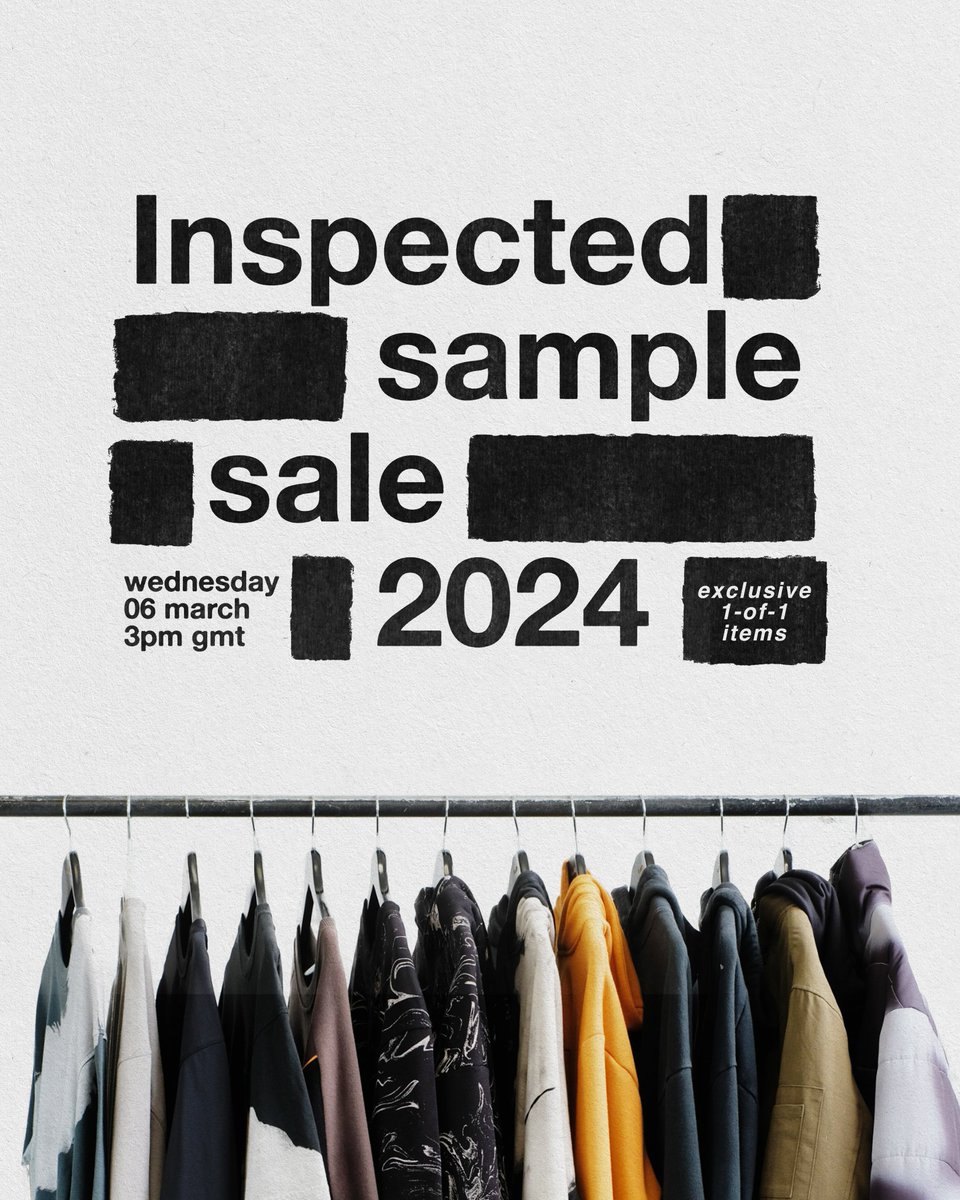 THE SAMPLE SALE 2024.

45+ ITEMS. ACT FAST.

TOMORROW. 

🧰