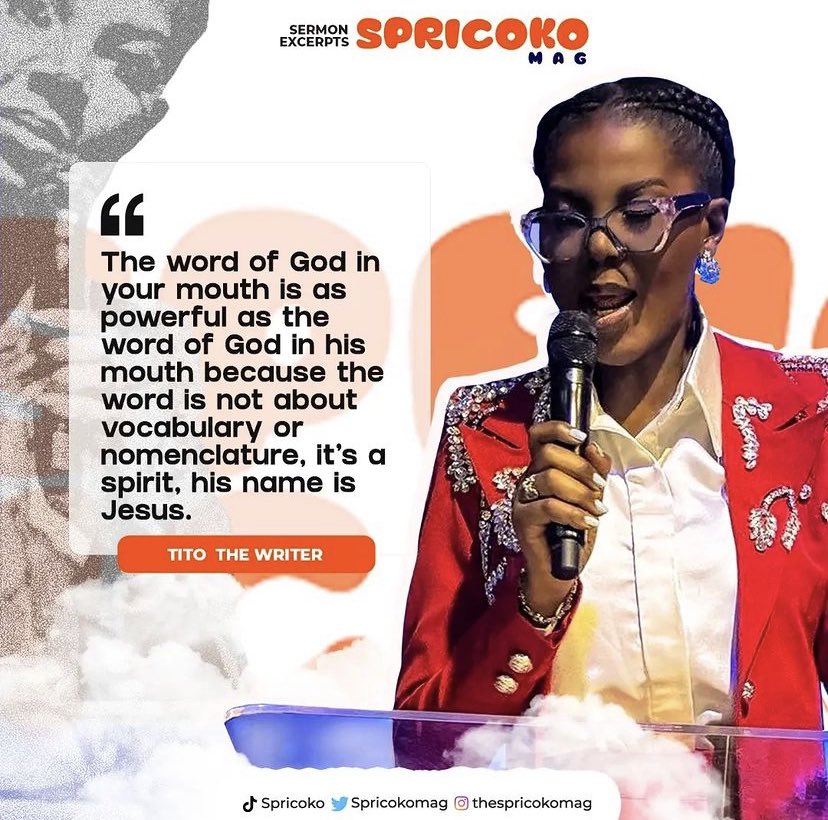 The word of God in your mouth is as powerful as the word of God in his mouth because the word is not about vocabulary or nomenclature, it's a spirit,his name is jesus - @titothewriter 

#SermonExcerpts #InspirirationalSermon #Spricokomag #Titothewriter #ChristainSermon #Gospel
