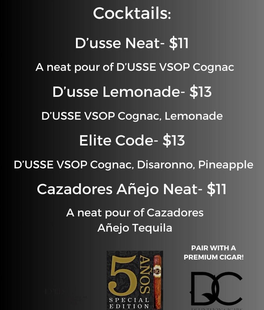 DefinitionCiga1's tweet image. This Thursday Elite Cigar Cafe  is the official Kickoff Event for "The Definition of Elite" weekend. 

The featured cigar from the DC Family is the  5 Años SE. If you haven't tried it, here's your chance.