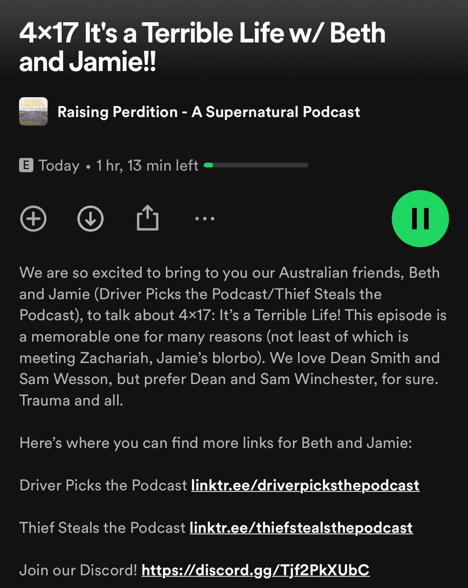 RPerditionPod's tweet image. ✨New Episode Available✨

This week we discuss #Supernatural episode 4x17 It’s a Terrible Life 🗄️🗂️

We’re super excited about this episode because we got to have Beth (🦘) and Jamie from @driverpickspod guest host with us!

To listen, check out our bio!