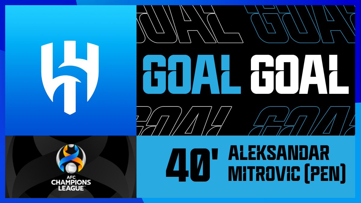 TheAFCCL's tweet photo. ⚽️ GOAL | 🇸🇦 Al Hilal 1️⃣-0️⃣ Al Ittihad 🇸🇦

Al Hilal strike first, and just a few minutes before half time! Aleksandar Mitrovic is wrestled to the floor for a penalty which he promptly dispatches.

Watch Live 📺 https://t.co/CjsKVLbvKB

#ACL | #HILvITH https://t.co/w8tRapECIZ