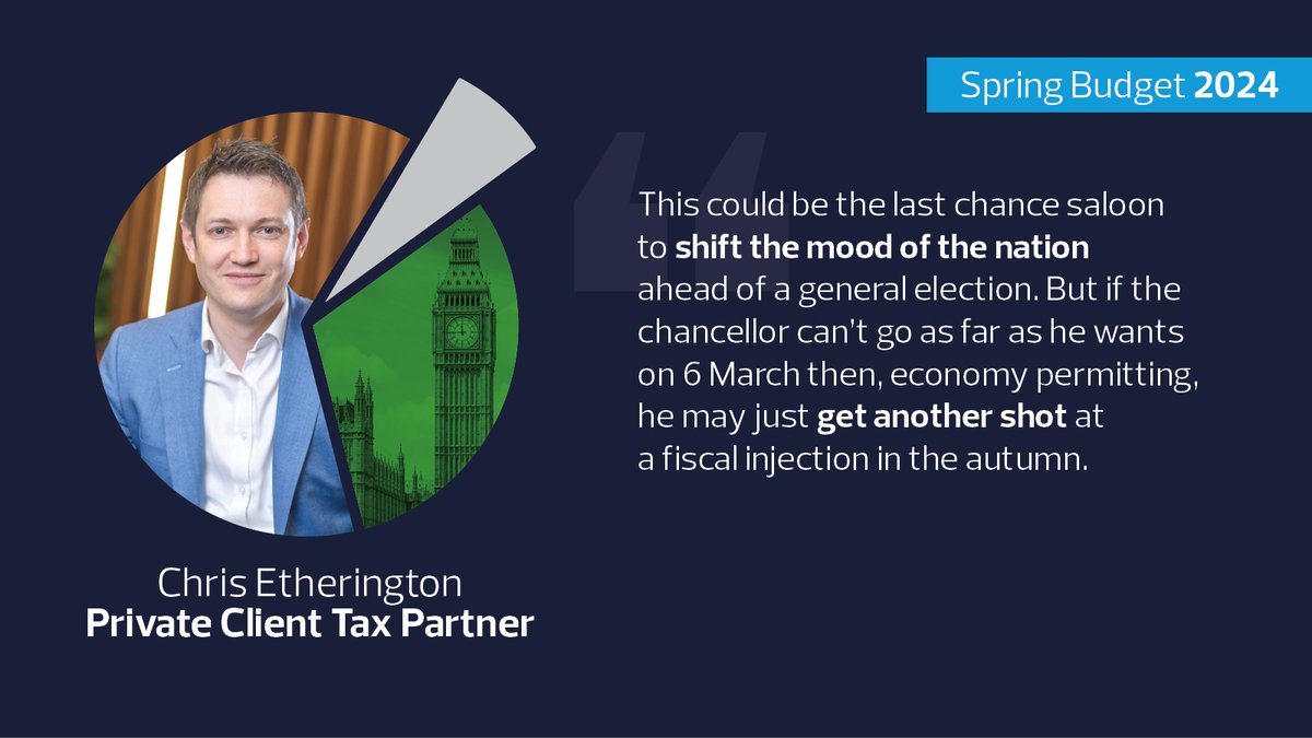 As #SpringBudget2024 approaches, the chancellor eyes vote-winning tax cuts in what may be a pivotal move. 

Despite IMF cautions, there's talk of room for personal tax reductions. 

Will this be the mood shifter, or will he need an autumn shot to make the difference?

#RSMUK