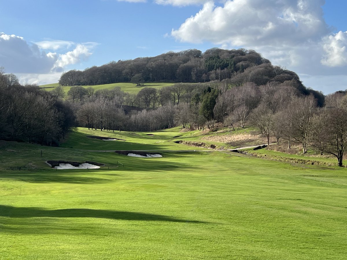 View of the new fairway bunkers on the 5th hole today in the glorious sunshine!