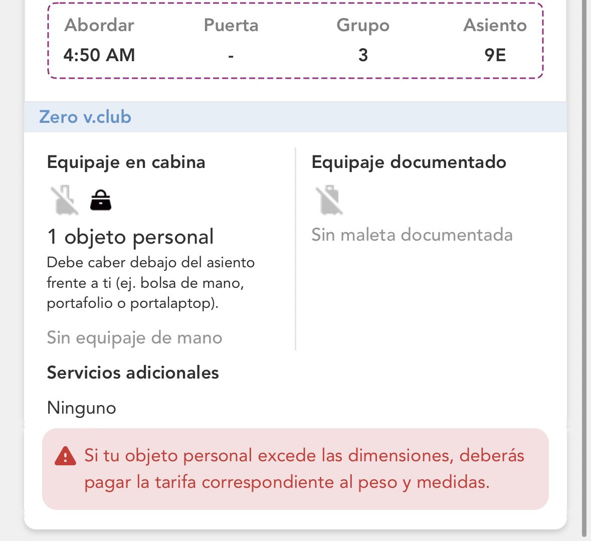 valeriadga's tweet photo. Porque no me reconoce los beneficios de INVEX con mi compra con Vpass? me llegó la confirmación que si incluía y ahora en mi pase de abordar dice que no!? @viajaVolaris que pasó??? https://t.co/p8qtbpzyNX