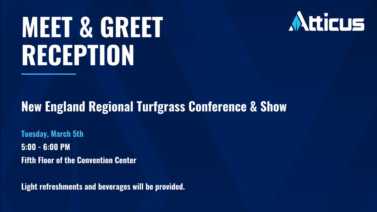 Join Atticus at tonight's Meet & Greet Reception! We'll see you at 5 PM on the fifth floor of the convention center. #NERTC24