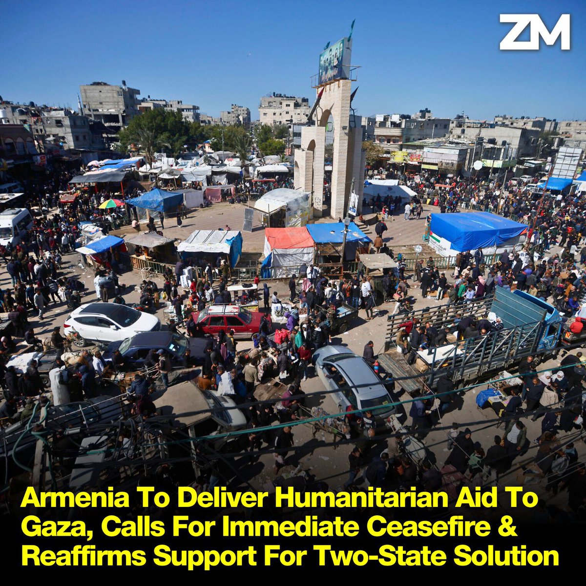 Armenia To Deliver Humanitarian Aid To Gaza, Calls For Immediate Ceasefire & Reaffirms Support For Two-State Solution