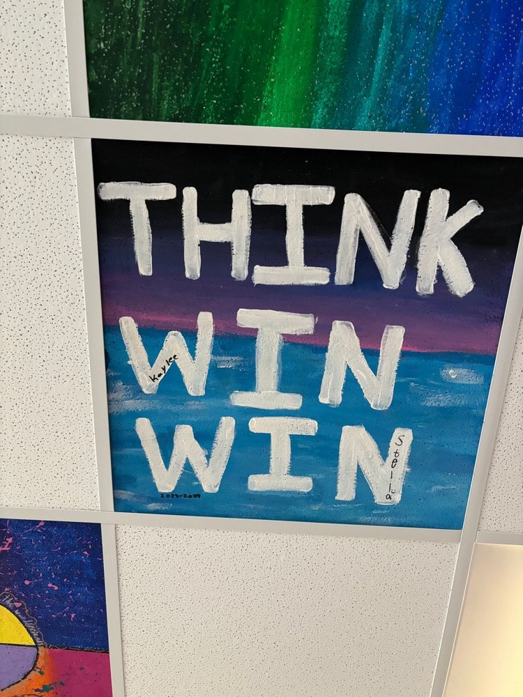 Art room ceiling tile designs. A sixth grade honorary assignment.