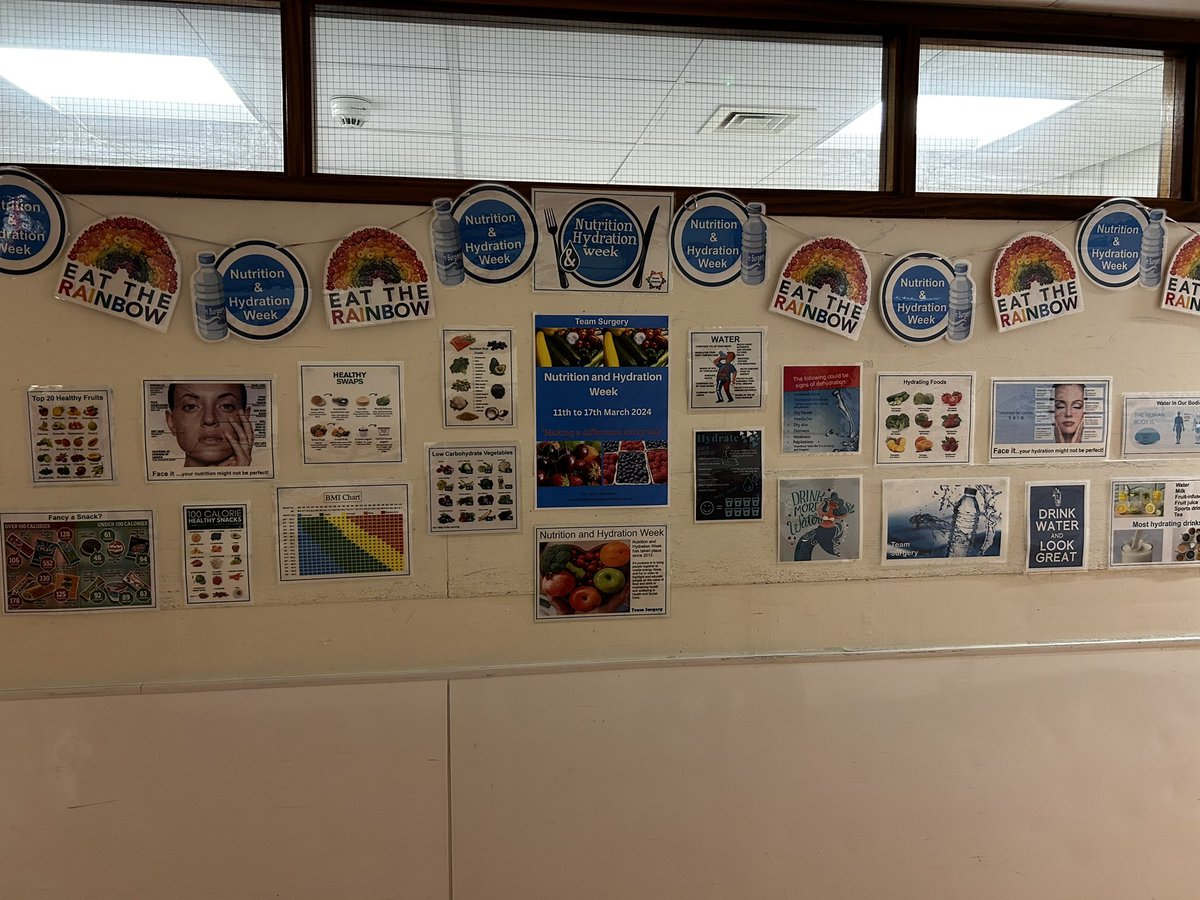 hcdocherty1's tweet photo. Surgery Care group getting ready for next weeks Nutrition and Hydration week #nutritionandhydration2024 @CathPuttock @SopDivision #protectedmealtimes #MUSTawareness https://t.co/tDzJrcn0Zv