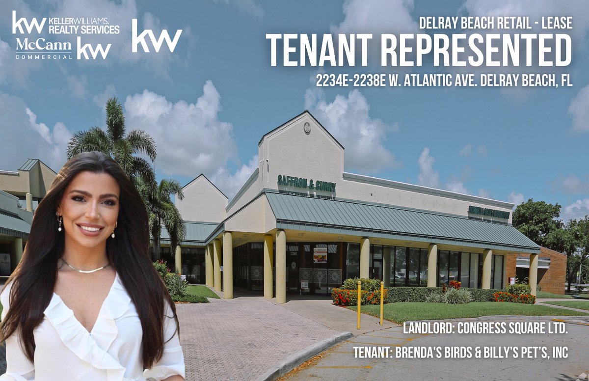 McCannCRE's tweet photo. #TENANTREPRESENTED 🤝

@EBernCRE of the McCann Commercial Network exclusively represented Brenda’s Birds &amp; Billy’s Pets Inc. on their retail lease at 2234E - 2238E W Atlantic Ave. in Delray Beach, FL.

#FLCRE #FloridaCRE #flrealestate #floridarealestate #tenantrepisfree https://t.co/RXE2zF2tSD