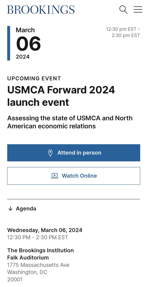 Evento de lujo en <a href="/BrookingsInst/">The Brookings Institution</a> sobre el #TMEC 🚨 👇🏽

Mañana 11:30 AM CDMX (híbrido) publicamos #USMCAForward 2024: Gearing up for a successful review. 

Participan <a href="/AmbassadorTai/">Ambassador Katherine Tai</a>,  <a href="/CeciliaERouse/">Cecilia Rouse</a>, <a href="/GERONIMO__GF/">GERONIMO GUTIERREZ F</a>
 <a href="/JanaPalacios/">Jana Palacios</a>, <a href="/luzmadelamora/">Luz María de la Mora</a> y + colegas para hablar del #TMEC y