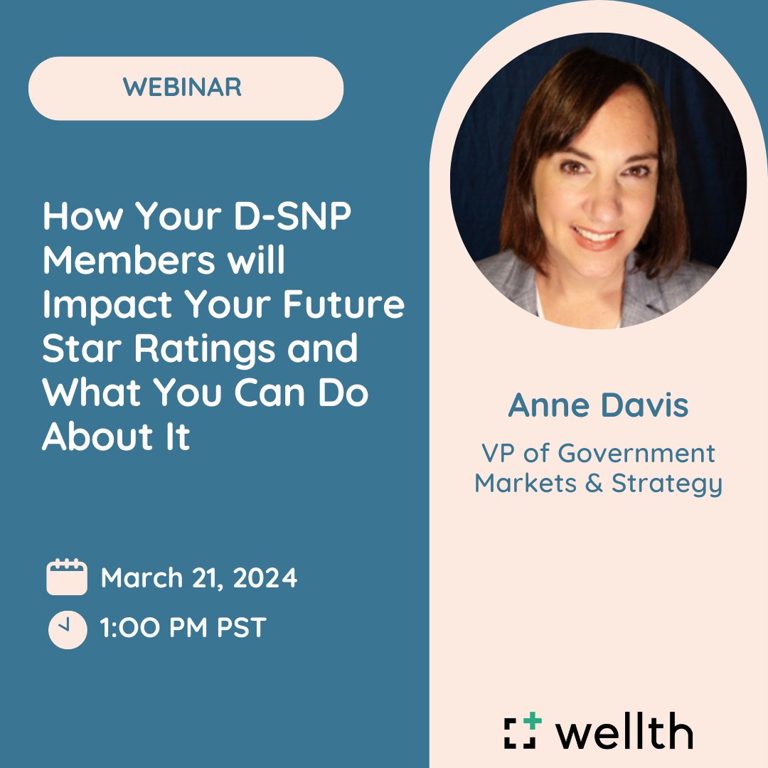 We are gearing up for Session 2 in our Medicare Advantage Webinar Series: How Your D-SNP Members Will Impact Your Future Star Ratings and What You Can Do About It.

Register Now:
hubs.la/Q02nfWlb0