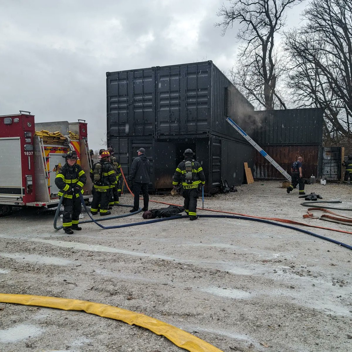 avonfiredept's tweet photo. We are hosting a live fire training the next three days at our training ground. 
A-shift was the first to attend and did a great job with the scenario they were given. Rain or shine, our members are always willing to work hard and practice their skills. https://t.co/MaaBBiO1Gm