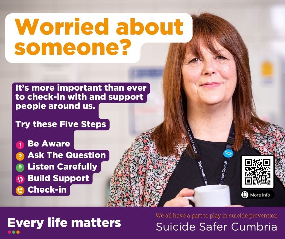 Five simple steps to helping Be Aware Ask the question Listen Carefully Build Support Check-in Find out more at every-life-matters.org.uk/helping-others/