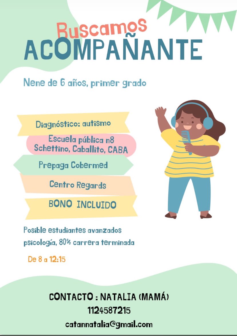 Caballito. CABA. Por favor RT. Una mamá busca acompañante para su niño de 6 años con diagnóstico de autismo. Ayudemos a que lo encuentre ! Mil gracias a todos @osvaldobazan @berlich