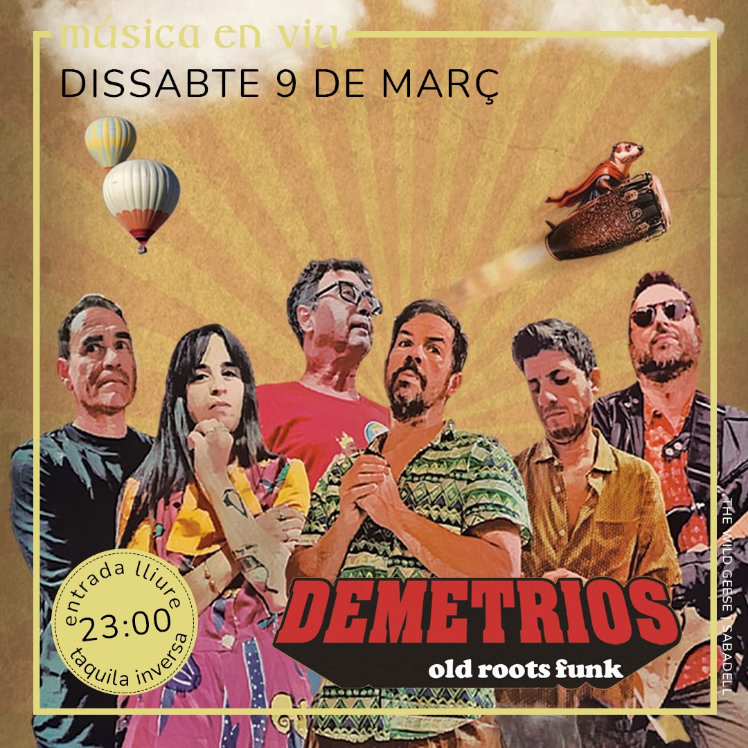 Funkify your soul with Demetrios!🎶🎸Diss. 9 de març a les 23:00 h, arriba des de Barcelona el #Funk i el #Soul versionant a músics icònics dels 60 i 70 com The Meters, Marvin Gaye o Al Green, entre d'altres.🕺🏼✨
#Concert #BarcelonaMusic #SabadellCultura #MusicaEnViu