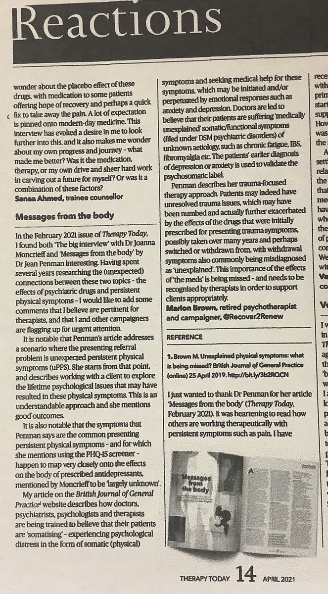 recover2renew's tweet photo. What is happening to patients who experience #PSSD?
Is it this sort of thing - per letter below?
Are the #effectsofmeds being completely overlooked?? https://t.co/MbeNkRNKxR