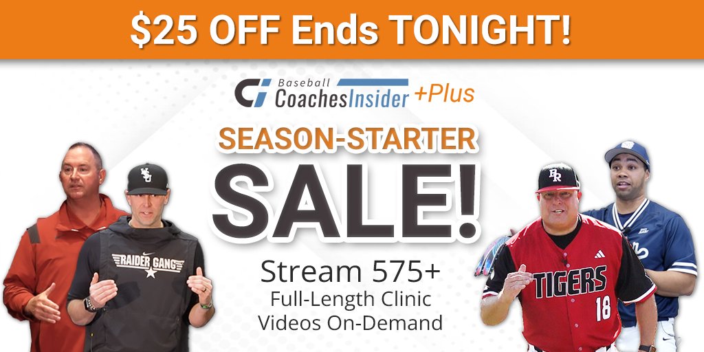 ⏰Sale ENDS TONIGHT! $25 Off 12 Months of Access to Baseball Coaches Insider +Plus (575+ Full Clinic Videos!) ⚾ ABCA Convention Q&As ⚾ Texas HS Baseball Conventions ⚾ 2024 (IHSBCA) Clinic ⚾ ...and so much more! Steal this Deal: coachesinsider.com/baseball-plus/