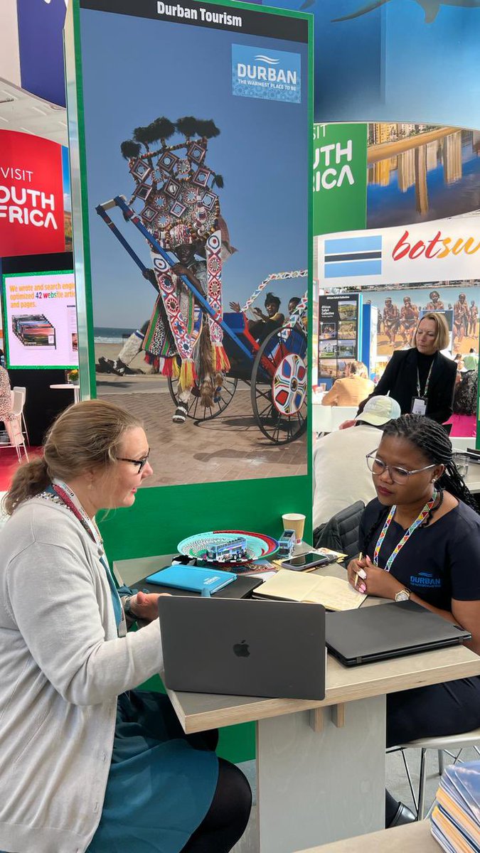 dbntourism's tweet photo. We just finished Day 1: We are excited to share the highlights from our first day at @ITB_Berlin, one of the substantial travel trade expos in tourism business.  

Durban Tourism team is travelling with 2022 #DTBA Exceptional Winners, as they are on a study tour. 

#ITB2024 https://t.co/H7s0lqof63