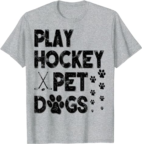 amazon.com/dp/B08HTD6KHQ Visit the Funny Dogs Lover Hockey Play Tee For USA Men Women Store Play Hockey Pet Dogs T-Shirt