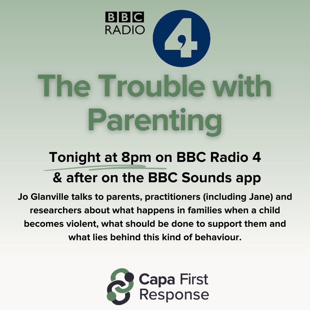 TONIGHT! 8pm on BBC Radio 4! You'll be able to listen to the episode on the BBC Sounds app too. We really were honoured to be asked to contribute to this program, our aim is to lessen the stigma and support as many families as we can who are experiencing #CAPA