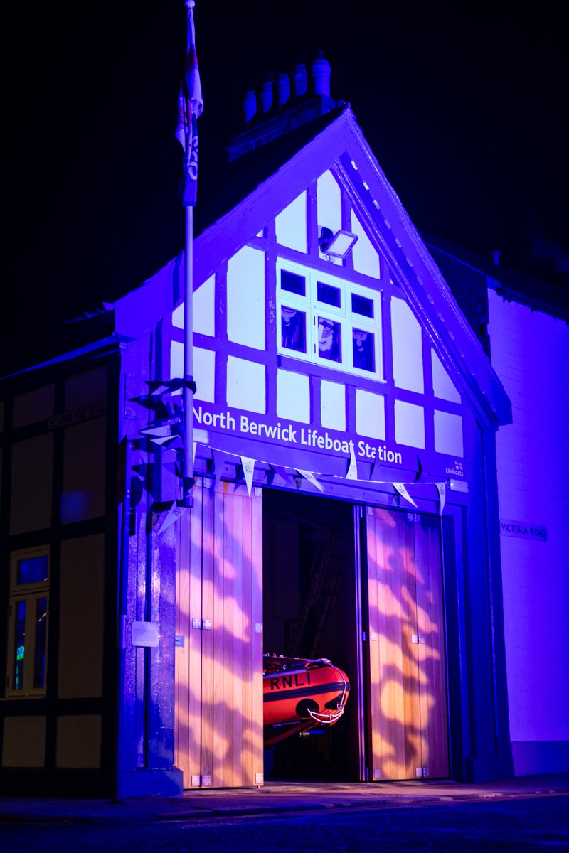 This week our 1860s @RNLI  boathouse is lit up celebrating 200 years of lifesaving. The RNLI has saved over 144,000 lives in that time. We're proud to have played a small part of that here in North Berwick, and look forward to the next 200 years! #RNLI200

📷: Tom Kerley