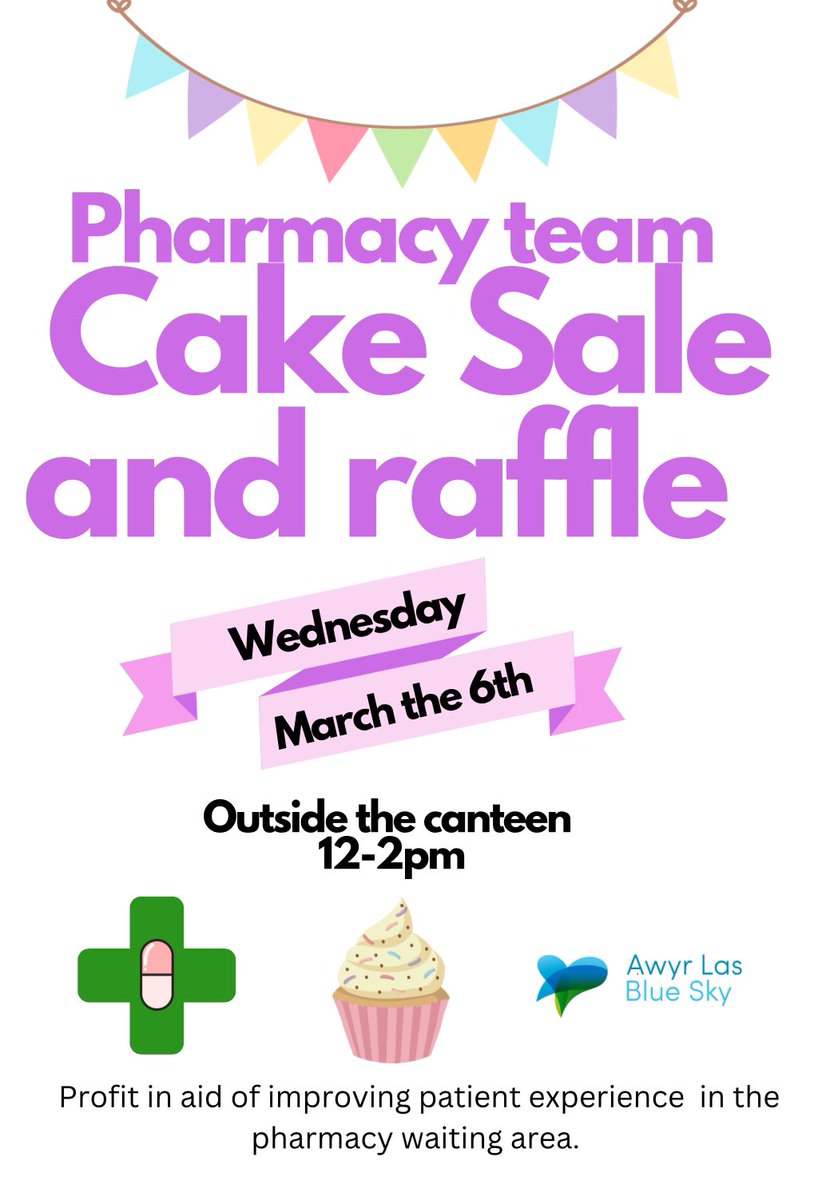 If you are in YG @BetsiCadwaladr tomorrow head over to our delicious cake stand🧁🍰 We’re raising funds to enhance the patient experience at YG Pharmacy by upgrading our waiting area. Every treat purchased supports our mission to create a more comfortable environment for all.