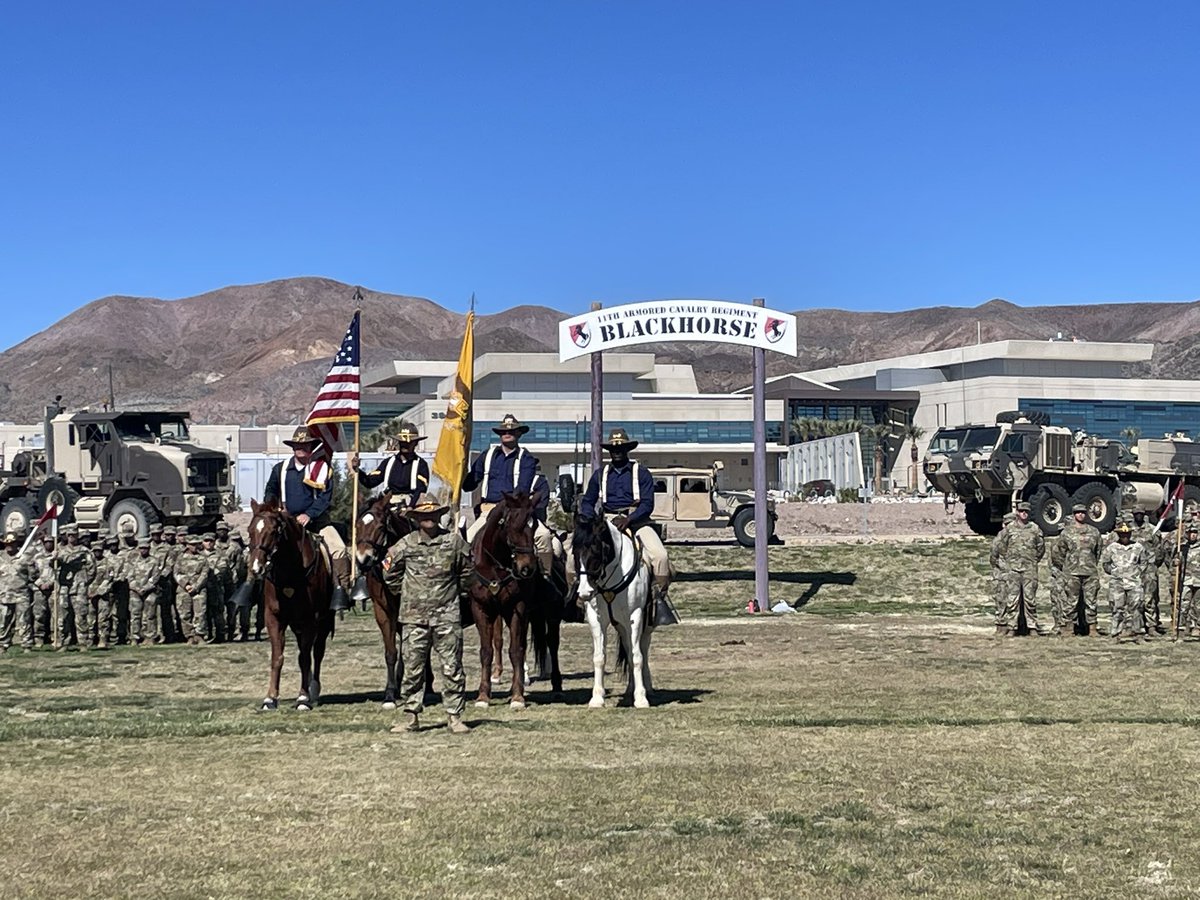 ALLONS! Farewell to CSM Reeder-Hensley, you are a warrior and forever a BLACKHORSE TROOPER! Thank you for everything. Welcome CSM Bonner to the Best Damn Regiment and RSS! @11ArmoredCavReg @NTC_UPDATE @NTC_Lead07