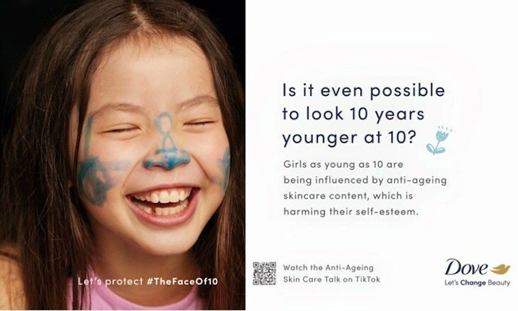 PerfumeriaModer's tweet photo. La marca #Dove lanzó #campaña para prevenir que las niñas adopten rutinas de belleza antiedad dirigidas a mujeres adultas. A través del hashtag #LaCarade10, Dove puso de relieve que “el rostro de una niña de 10 años debería ser  un lienzo para divertirse sin preocupaciones... https://t.co/x08PqdQX95