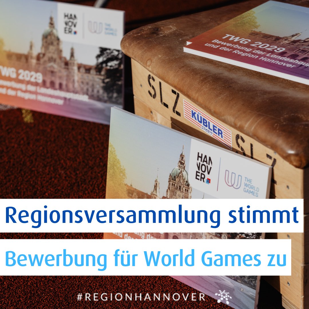 Die nächste Hürde im Bewerbungsprozess ist genommen - die Regionsversammlung hat der Bewerbung für 'The World Games' 2029 in Hannover zugestimmt. 💪 Die Region ist bereit, ein tolles Event für die Menschen in der Region und weit darüber hinaus auf die Beine zu stellen. 🏄‍♂️🚵