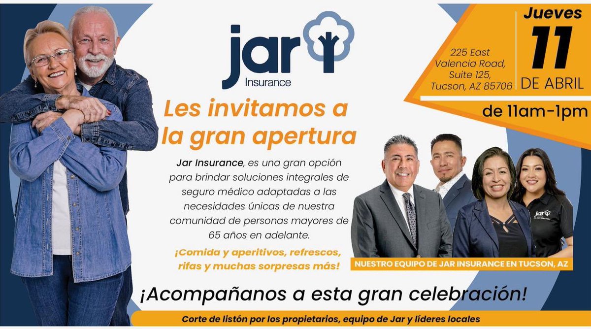 ¡Les invitamos a la gran apertura!📷
Jueves 11 de Abril de 11 a.m. a 1 p.m.
225 East Valencia Rd Suite 125 Tucson, Az