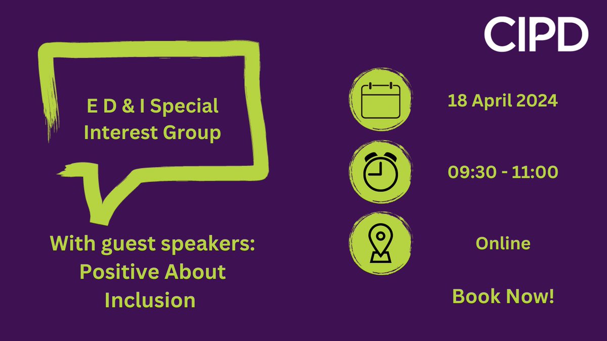 Join us online for our next ED&amp;I focused event.

<a href="/posinclusion/">Positive About Inclusion</a> will explore: 
🤔 Why creating an inclusive culture matters
✍  How to make an effective business case &amp; bring people on board
🤓 Where to start 
📈 Using data and setting KPIs

📲 Book now 👉 bit.ly/3uXaUPA