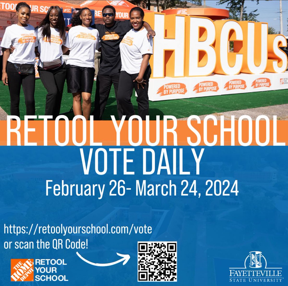 🧰 Retool Your School 🧰 @uncfsu could have a chance to be awarded $150K for improvements on campus! This campus improvement grant has unlimited voting until March 24th so get started today and vote!🐴💙🤍 You can vote multiple times a day‼️ retoolyourschool.com/vote/