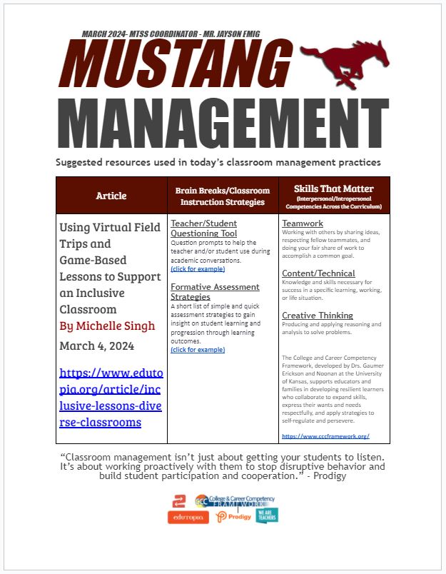 My March edition of "Mustang Management" 🐴📷<a href="/LMS_Mustangs/">Lakewood Middle</a>
<a href="/USD305/">SalinaPublicSchools</a>