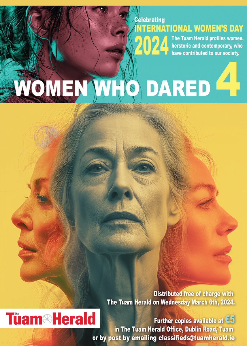 FREE in tomorrow’s Tuam Herald - inspiring stories of women past and present, in celebration of International Women’s Day. @local_ireland #LocalNews #InternationalWomensDay