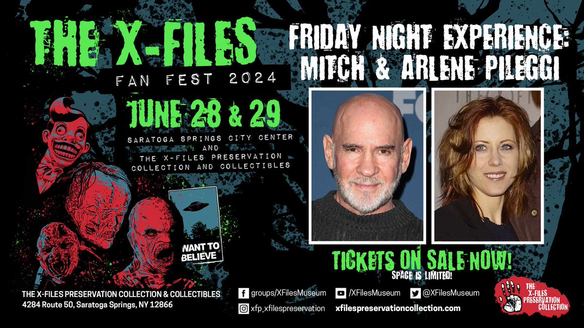 Our Friday night Mitch & Arlene are at 85 %. Sold grab your tickets while they last . This is Arlenes' first ever fan event @FullEmpire @XFilesNews @Horror_Retweet