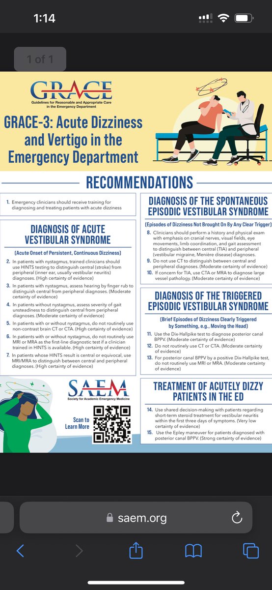 Confused about ED approach to dizziness after reading @SAEMonline saem.org/publications/g… & @EmergencyDocs acep.org/patient-care/c…? Check out latest E-QUAL podcast podcasts.apple.com/us/podcast/ace…