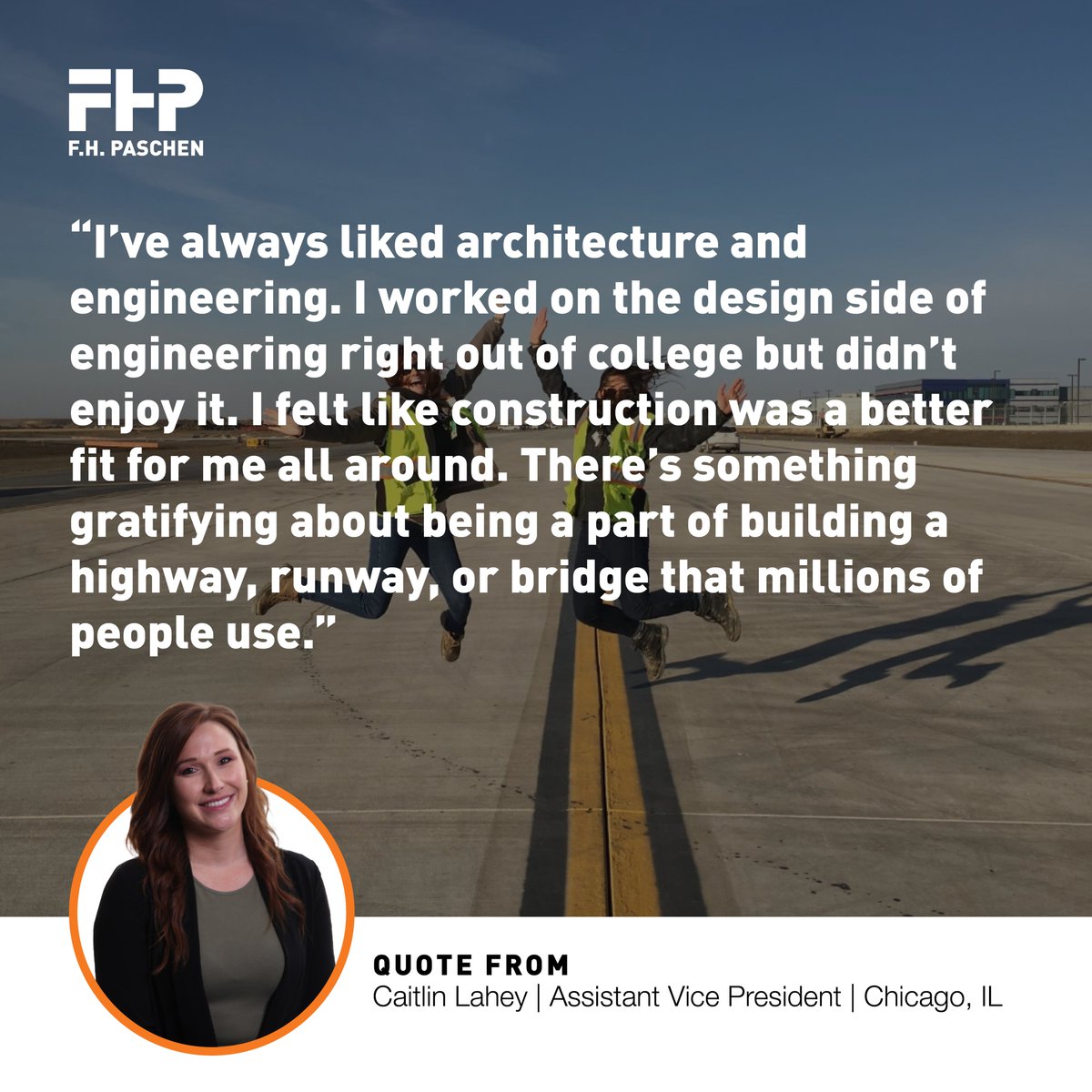 Check what F.H. Paschen's Assistant Vice President, Caitlin Lahey, and  Project Manager, Indira Mattia, have to say about being a woman in  construction. #BuildwithPaschen, image size:1200x1200