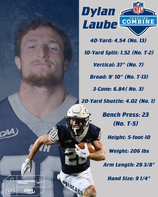 By the numbers - @Dylan_laube Stock 📈 #GraniteStrong | #NFLCombine