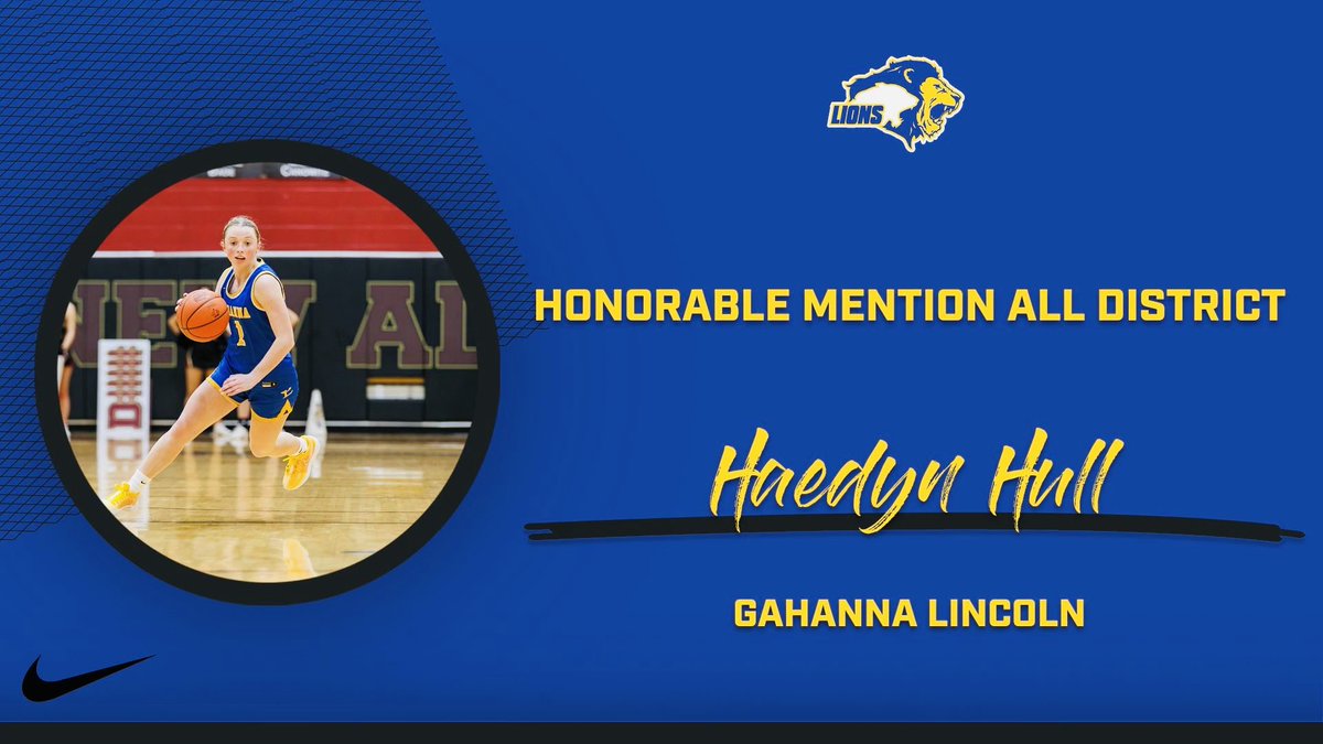 GLHSgirlsbball's tweet photo. @HaedynHull Honorable Mention All District 💪🏾💙💛 #BBDD @GLHS_Athletics https://t.co/qaRkPyPCF8