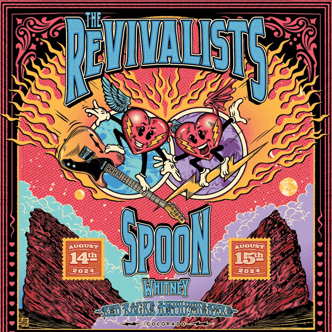 We’re excited to join @therevivalists & @spoontheband at @RedRocksCO on Aug 14 + 15! Tix on sale now: 10atoms.com/WhitneyTour 💙