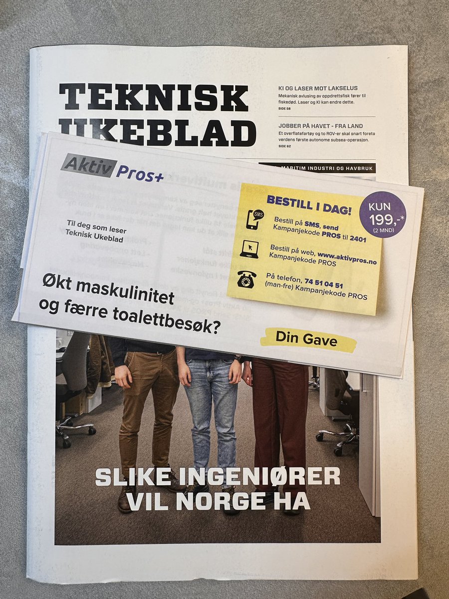 Skjønner annonsekronene er viktige, @Teknisk, men så har vel TU andre abonnenter enn bare middelaldrende menn med prostataproblemer? Og, hva gjør en kampanje for kosttilskudd i det hele tatt sammen med TU? Skuffende å gå for en sånn annonse. Hilsen mangeårig abonnent.