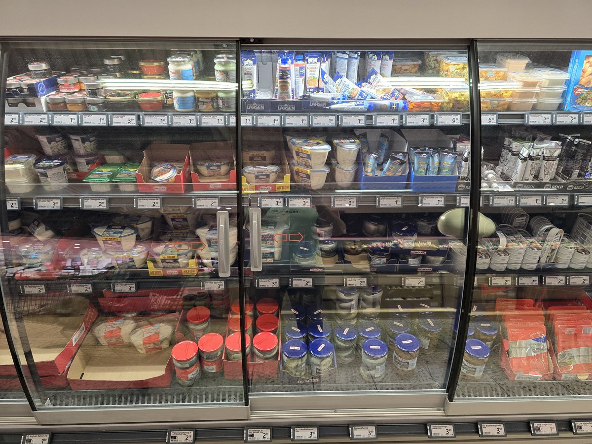 Cam_Dog's tweet photo. @Shaha44 I live in Germany now and this is the pickled herring section in the Costco type store here. I got classic and fried versions. https://t.co/gdmzDAZEME